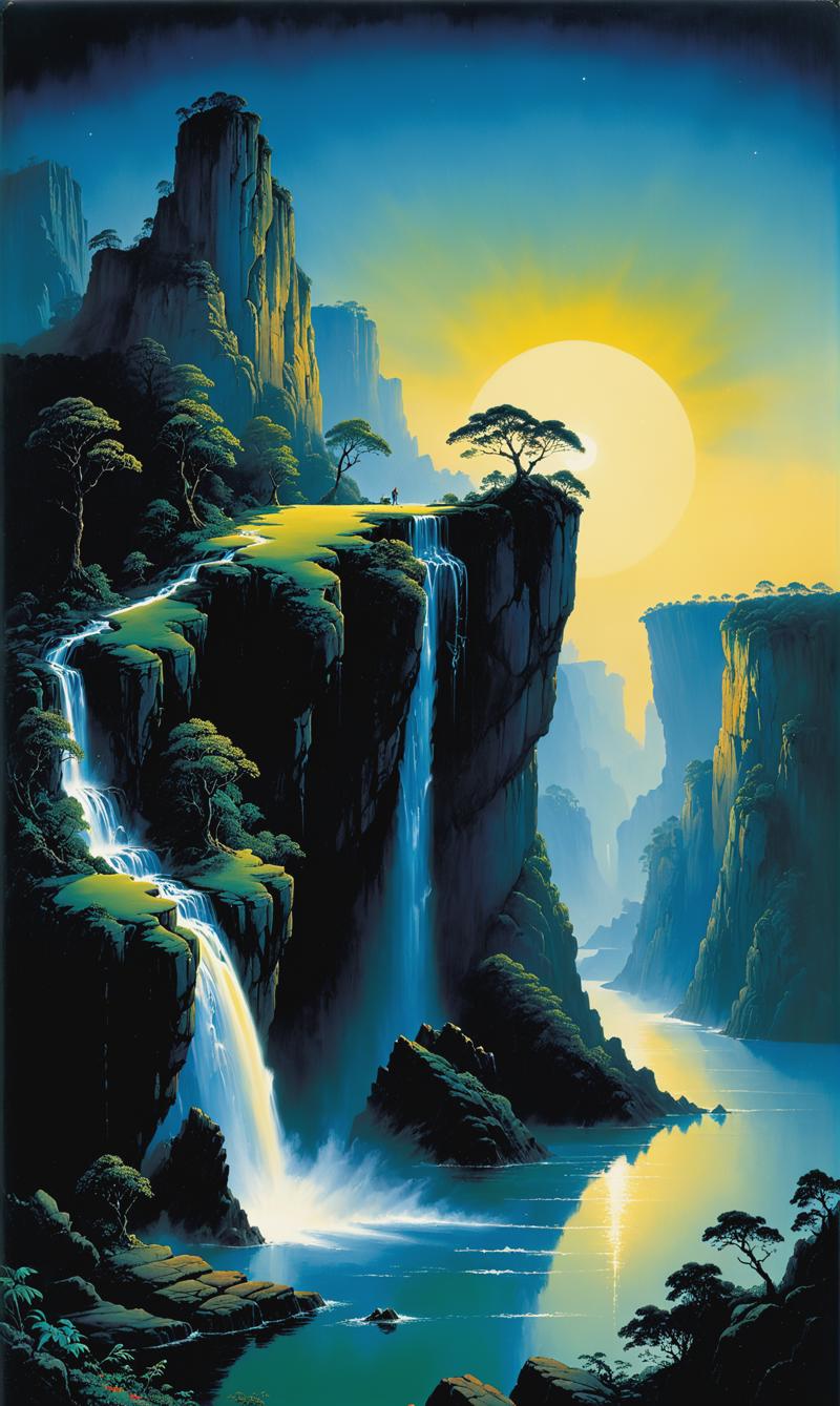 00952-3203701754-a painting of the top of a cliff, night, an album cover, inspired by Roger Dean, waterfalls and lakes, Close to the edge_lora_xl.png